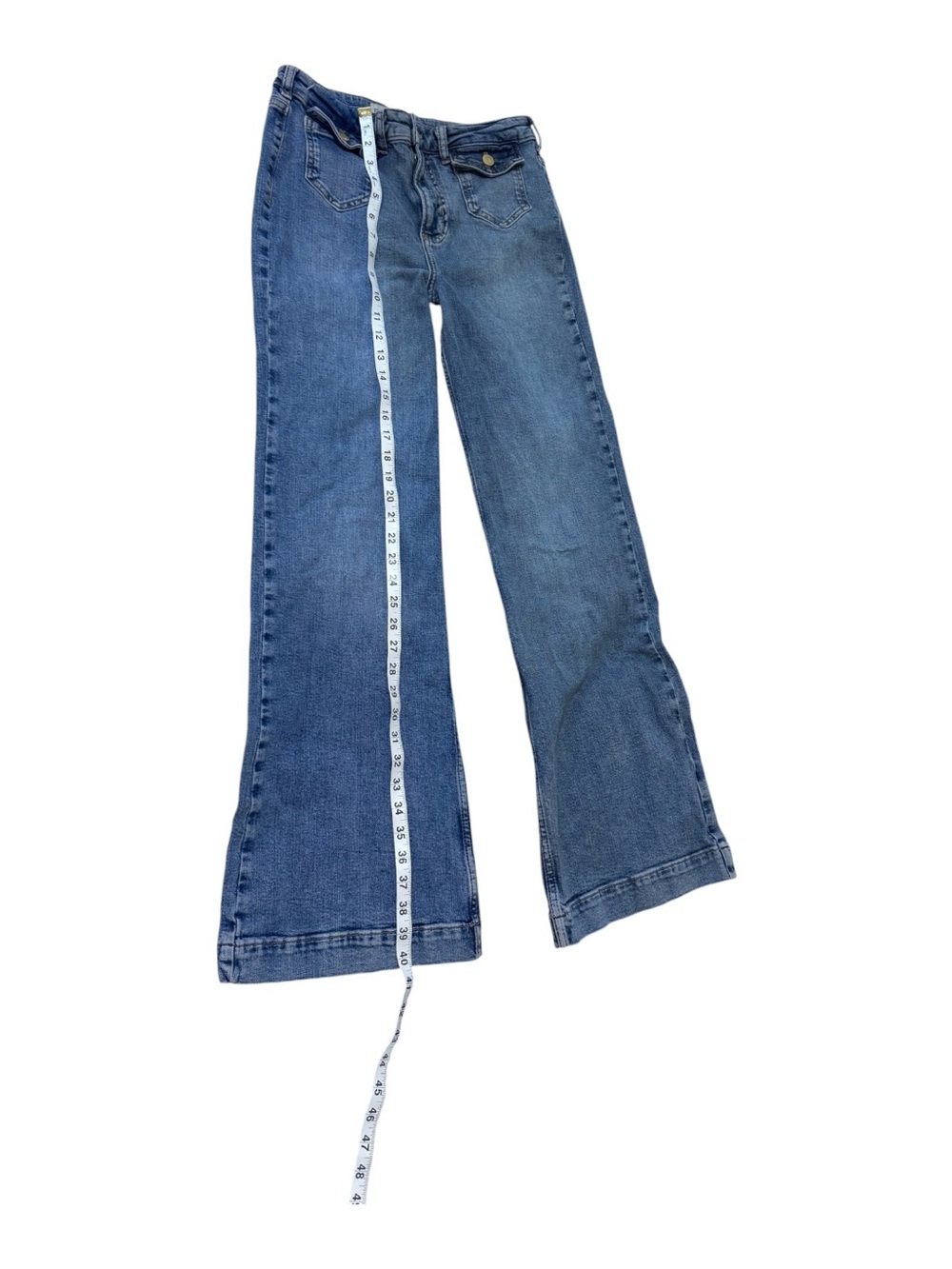 Pilcro High-Rise Wide-Leg Jeans in Medium Blue - Picture 4 of 7